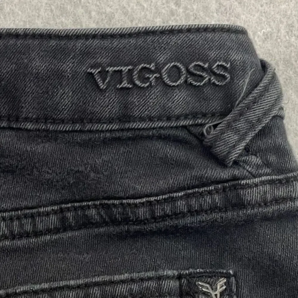 Vigoss The Jagger Jeans Women’s 28 Black Distressed Super Skinny 29 Inseam
